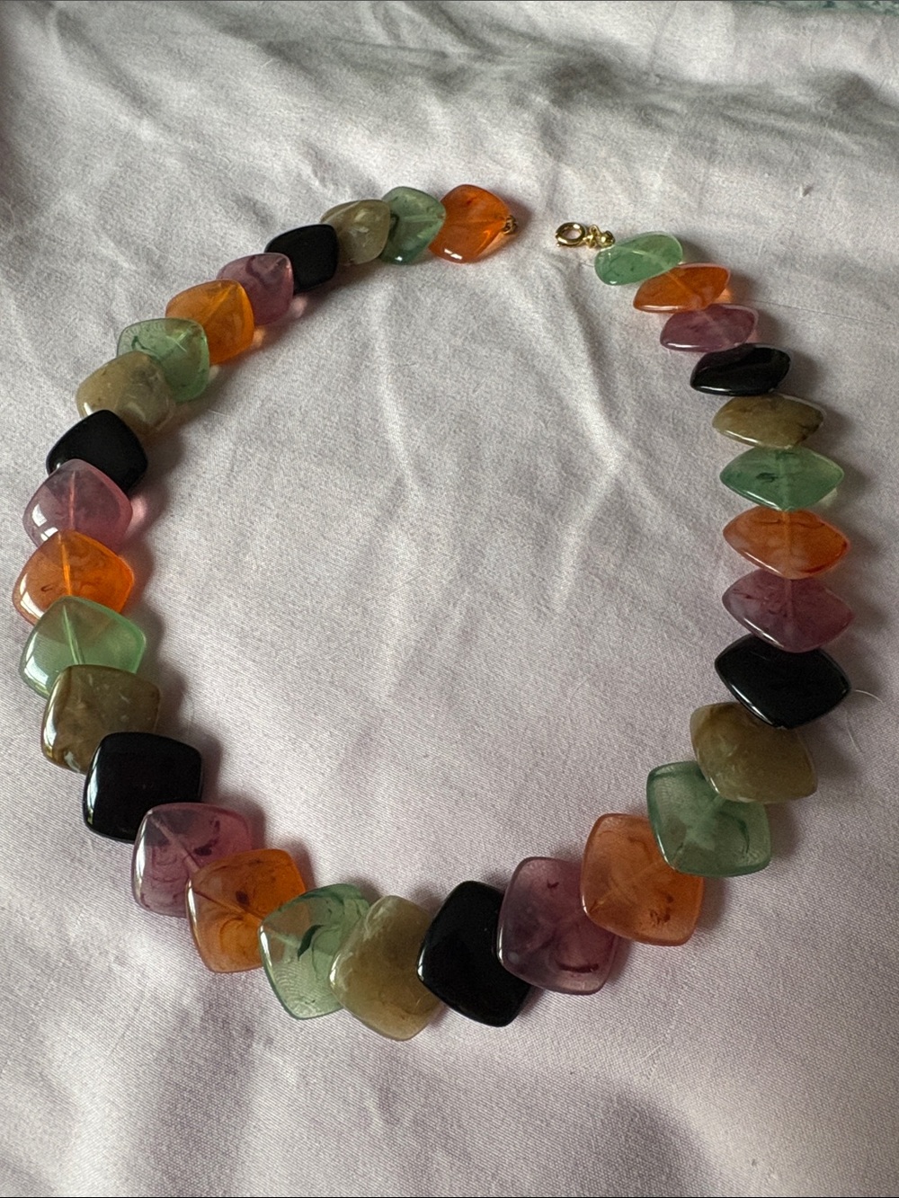 Multicolor Resin Statement Necklace - Women Jewelry